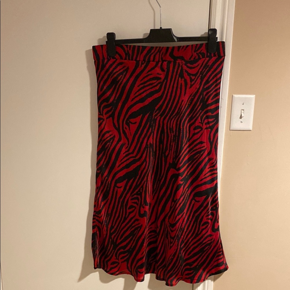 Red and Black Zebra Print Skirt